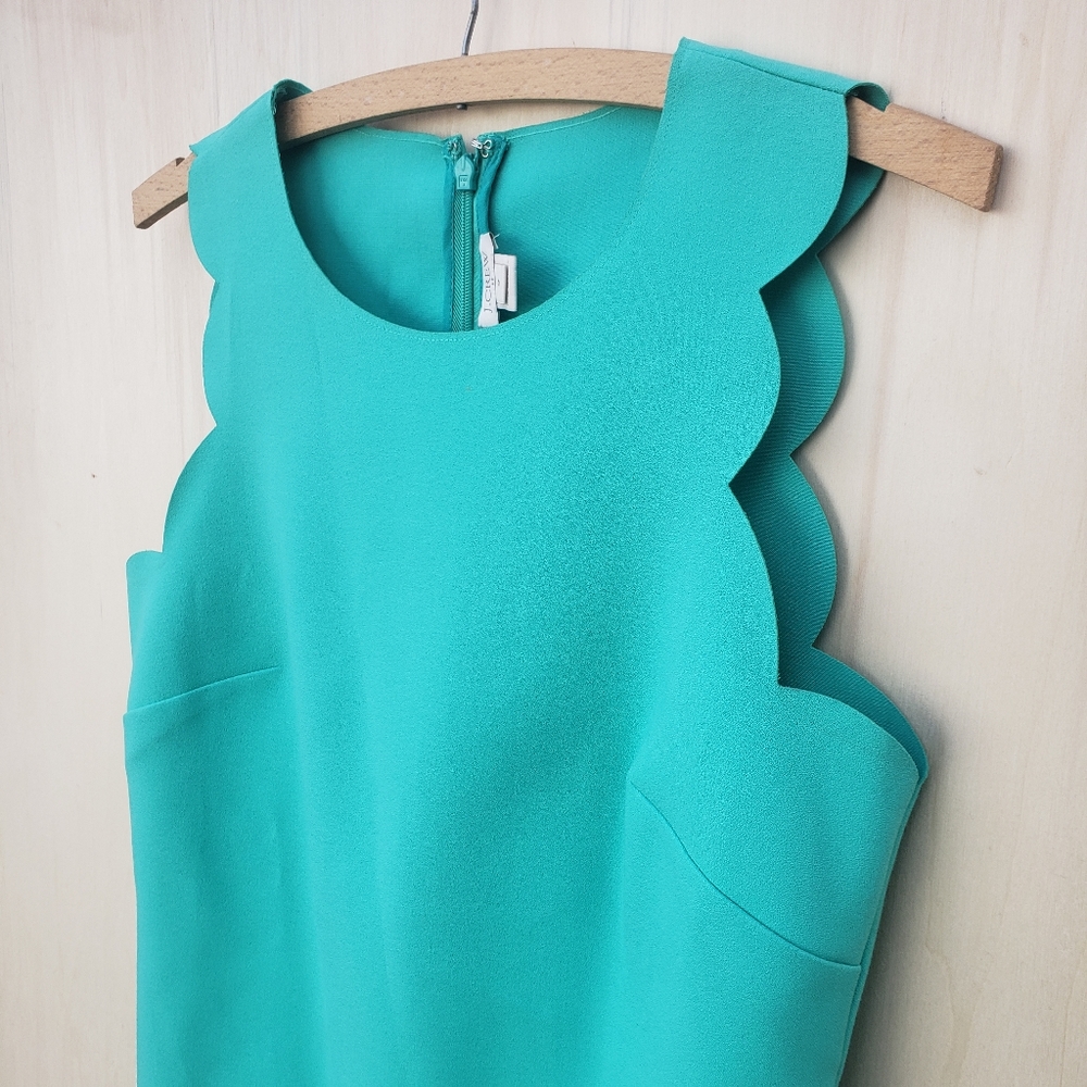 J. Crew Factory Sleeveless Scalloped Mini Dress in Aqua - Picture 3 of 9